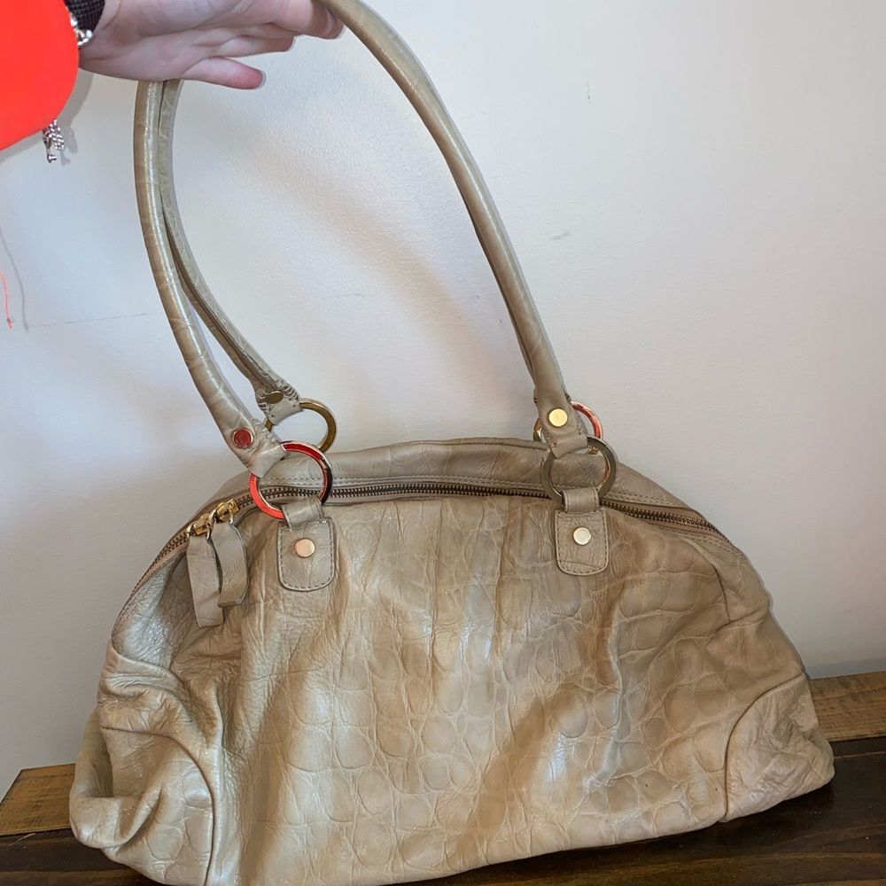 Falor Genuine Italian Leather Tan Shoulder Purse Bag
